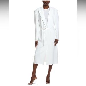 Norma Kamali Easy Fit Single Breasted Jacket Dress Below Knee XXS Snow White